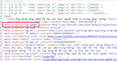 Fix lỗi: share bài viết lên facebook không hiển thị hình ảnh