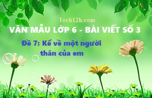 Văn mẫu đề 7 bài viết số 3 văn 6: Kể về một người thân của em (ông bà, bố mẹ, anh chị....)