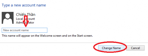 Hướng dẫn cách thay đổi tên người dùng trong Win 8