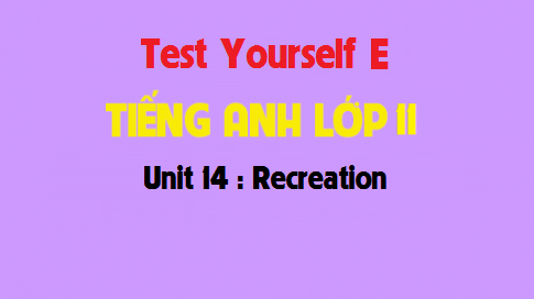 Test yourself E Unit 14 : Recreation