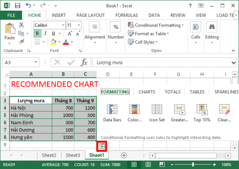 Một số thay đổi trong Microsoft Excel 2013