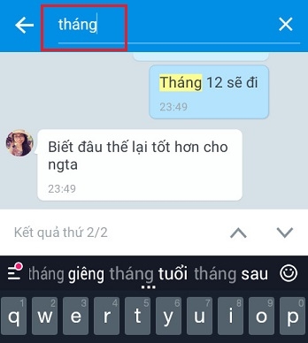 Tìm lại thông tin đã chát trong tin nhắn Zalo