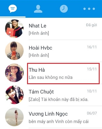 Tìm lại thông tin đã chát trong tin nhắn Zalo