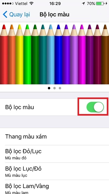 Cách dễ dàng thay đổi bộ lọc màu trên iOS 10