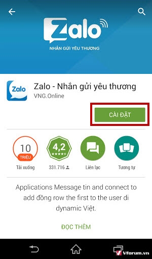 Download và cài đặt bản Zalo mới nhất cho điện thoại